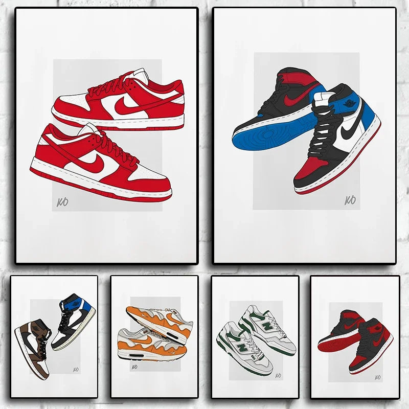 Affiche Sneakers Iconiques | Impression sur Toile – Déco Murale Tendance 👟
