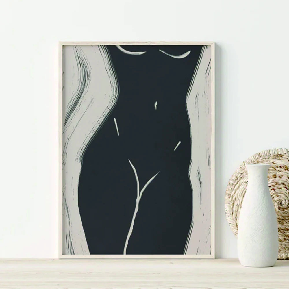 Abstract Nude Minimalist Female Line Art (Poster)