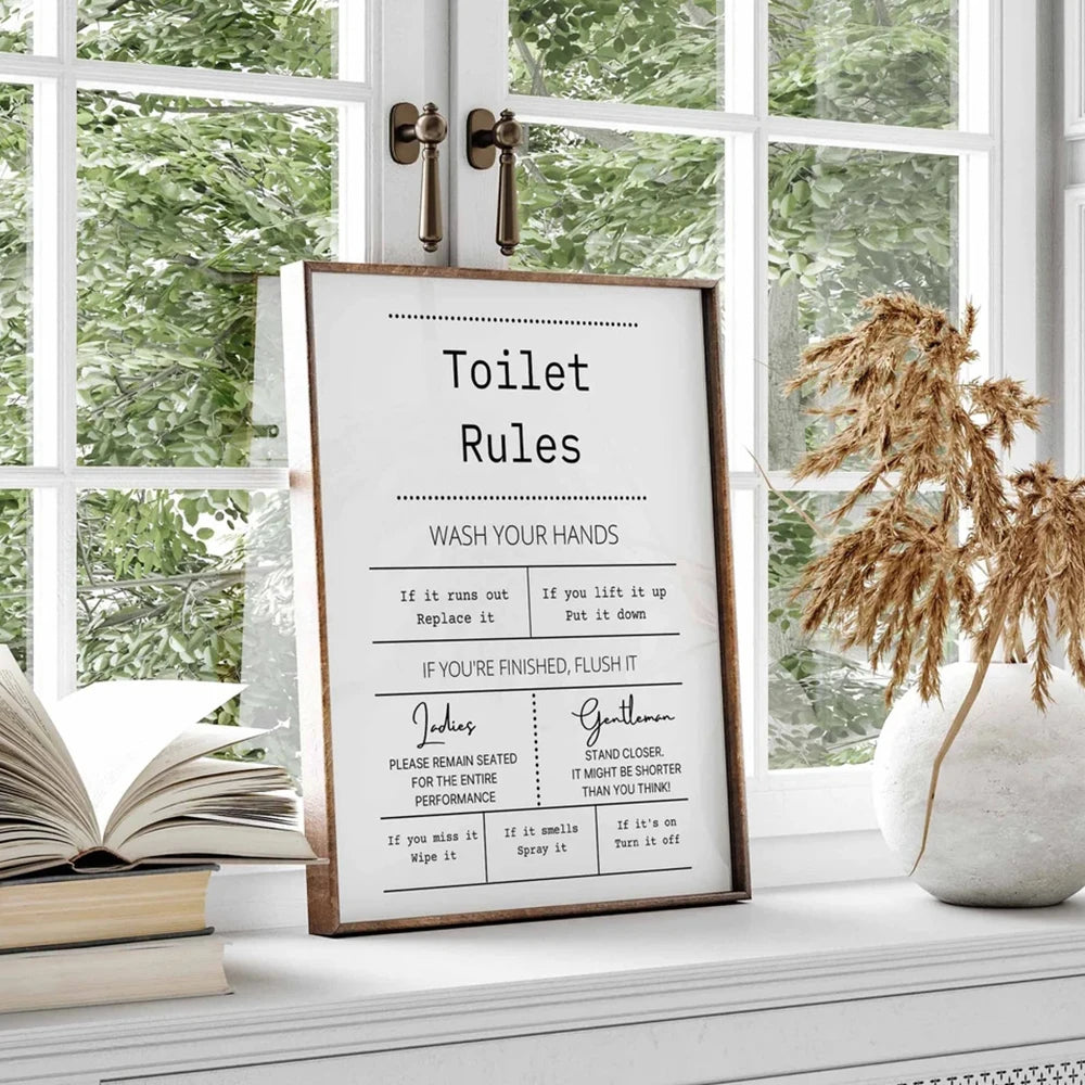 Règles des toilettes - Nu (Affiche)