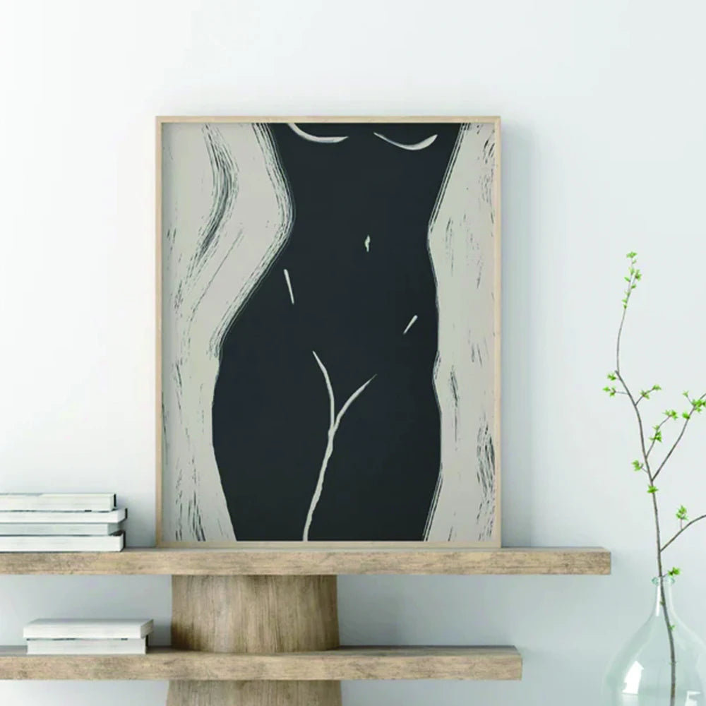 Abstract Nude Minimalist Female Line Art (Poster)