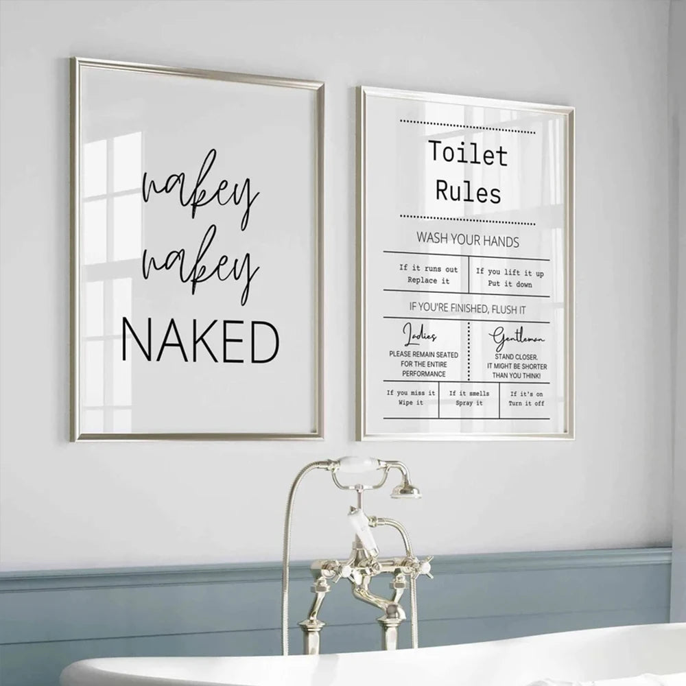 Règles des toilettes - Nu (Affiche)