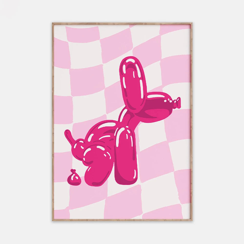 Chien ballon rose (Affiche)