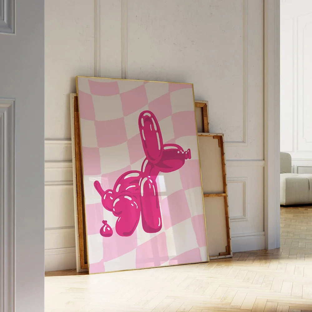 Chien ballon rose (Affiche)