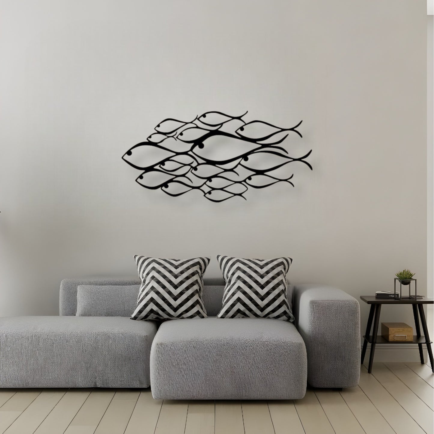 Décoration Murale en Métal - Famille de Poissons