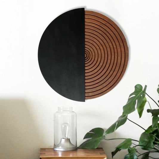 Plaque Murale Ronde en Bois Fait Main