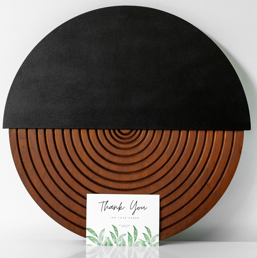Plaque Murale Ronde en Bois Fait Main