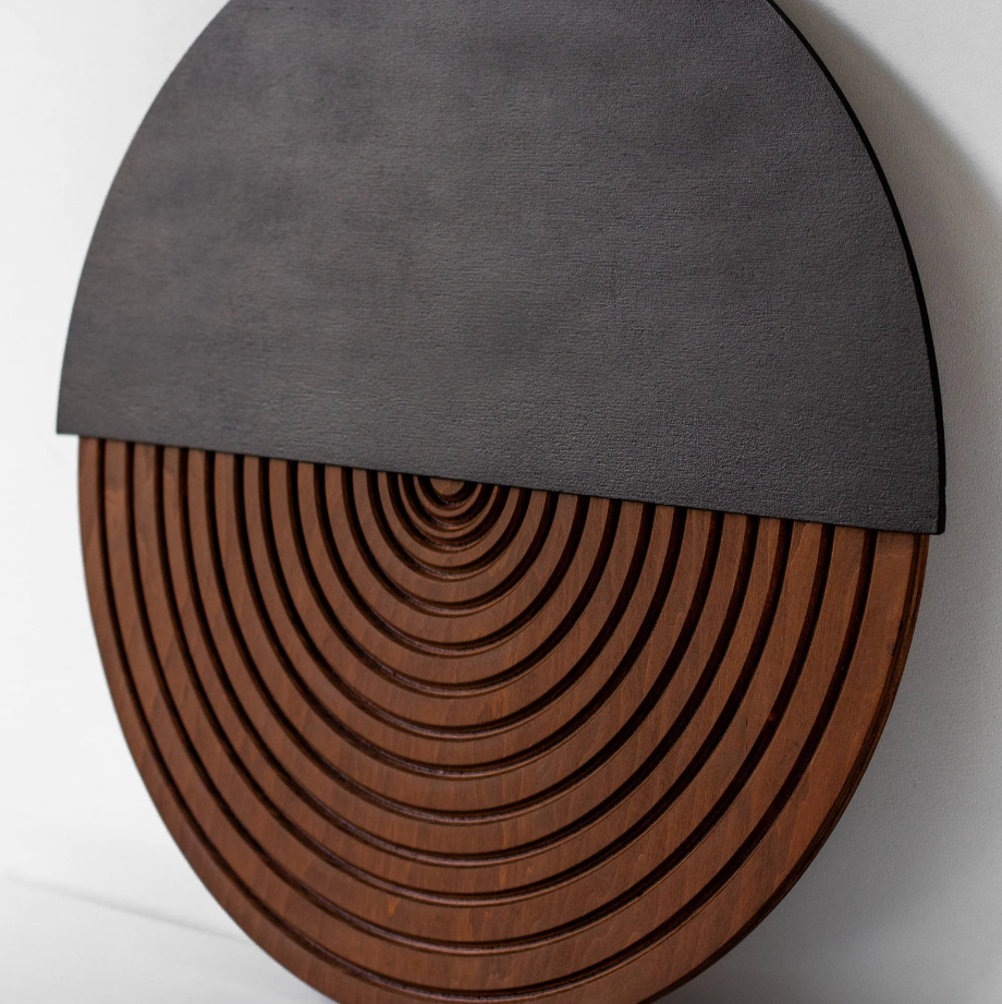 Plaque Murale Ronde en Bois Fait Main