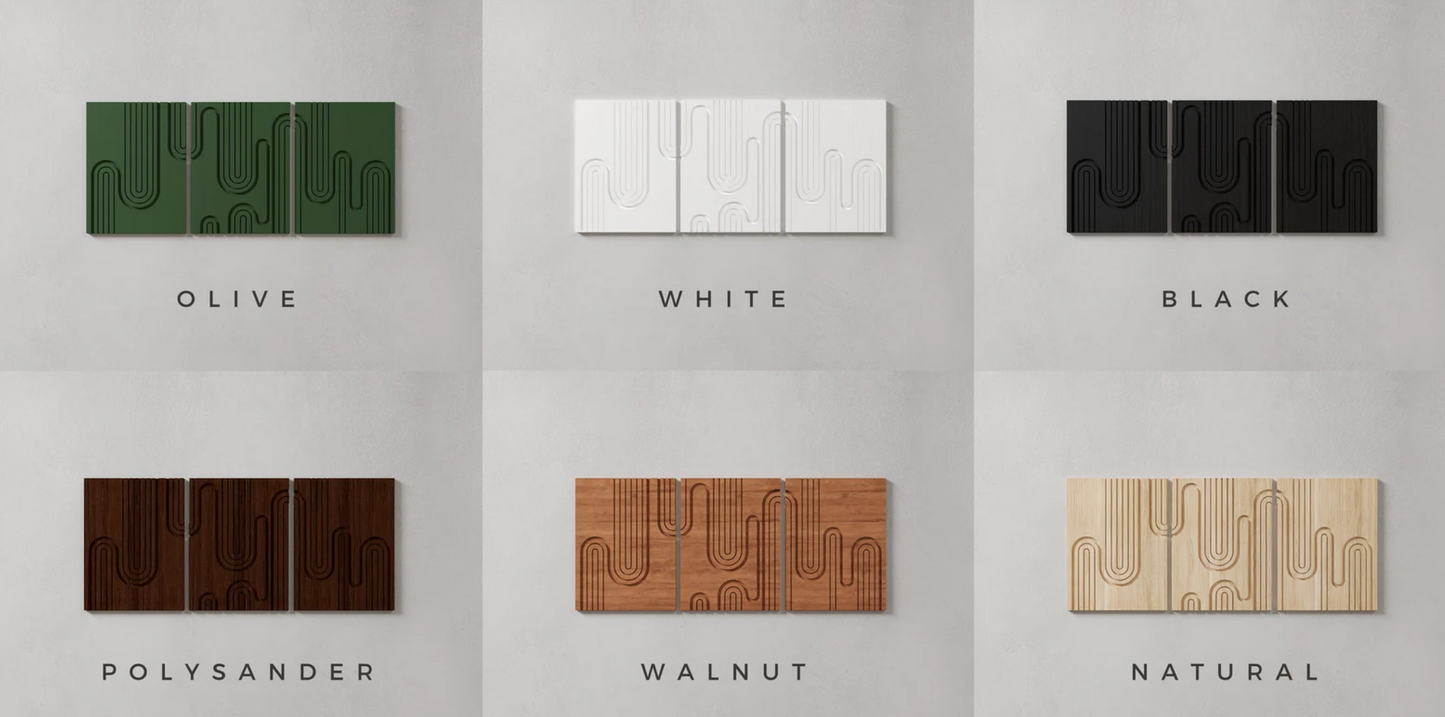 Ensemble de Plaques Murales Abstraites en Bois - Fabriquée à la main