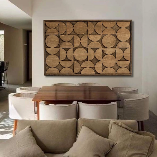 Plaque murale moderne du milieu du siècle en bois - fait à la main