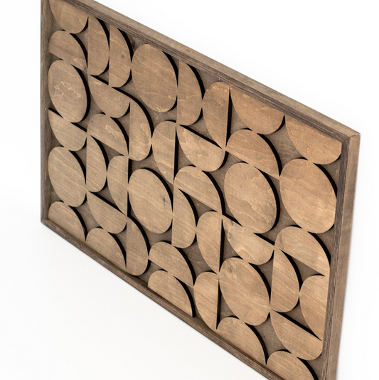 Plaque murale moderne du milieu du siècle en bois - fait à la main