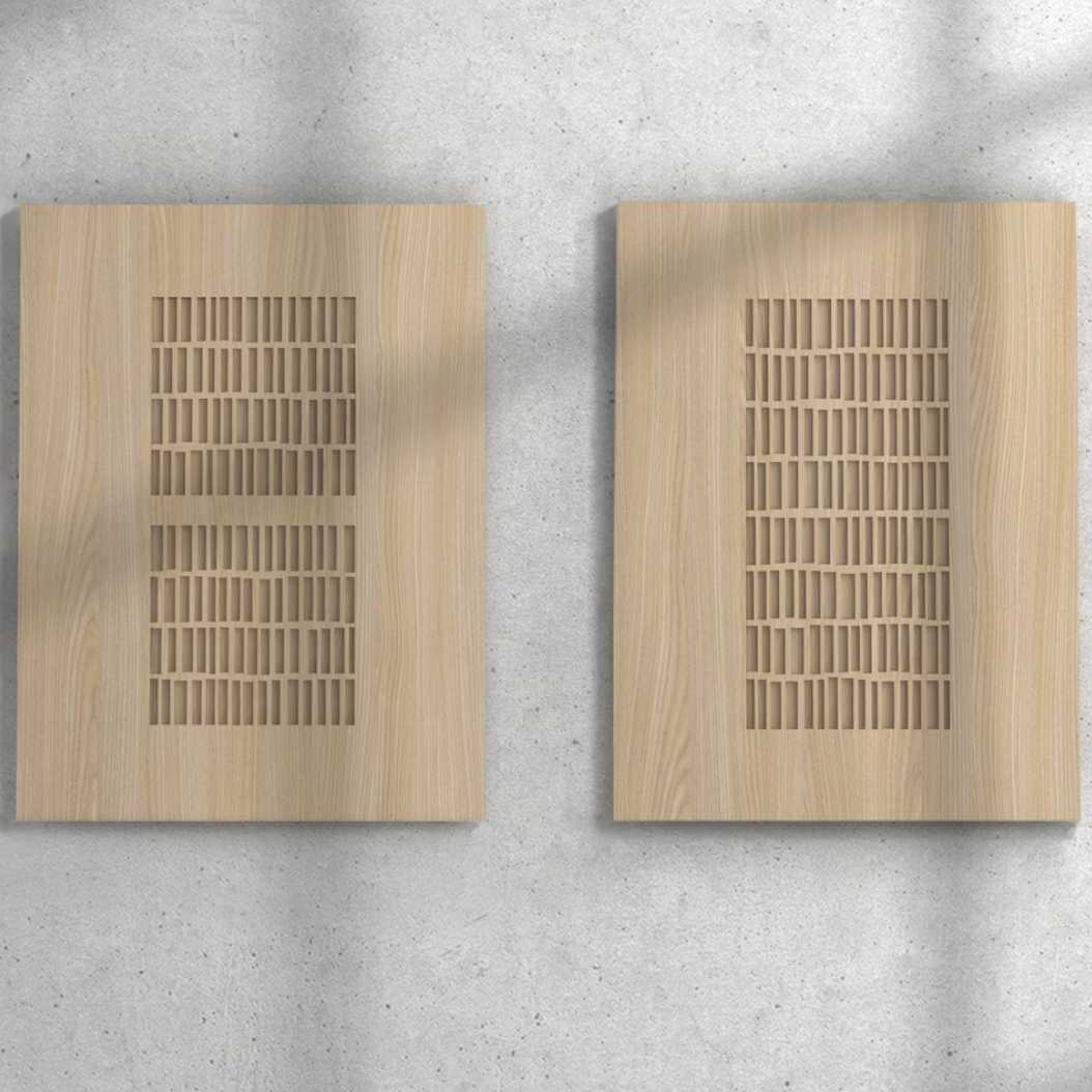 Wabi-Sabi Fait à la Main – Ensemble de 2 Plaques Murales en Bois