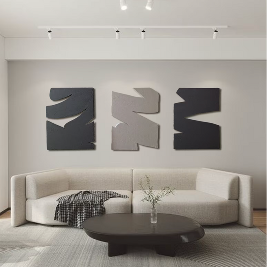 Ensemble de 3 sculptures murales minimalistes