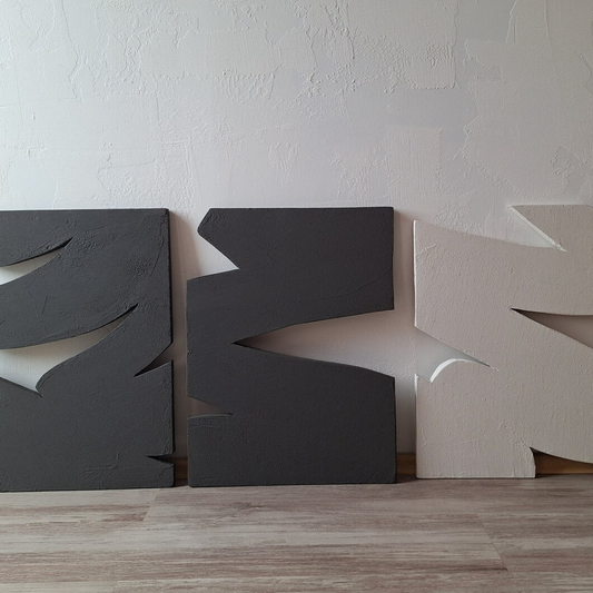 Ensemble de 3 sculptures murales minimalistes