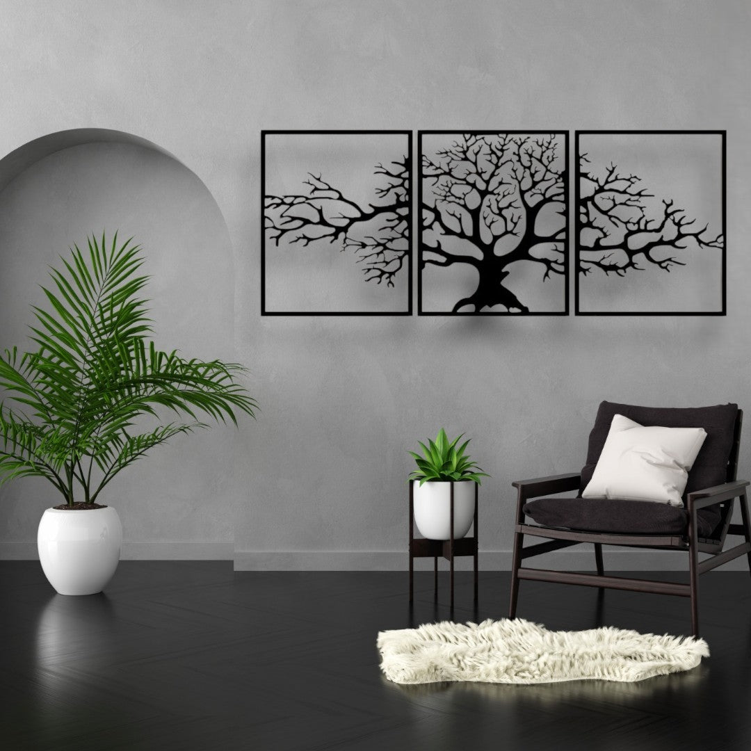 Élégance Triptyque (Décoration Murale en Métal)