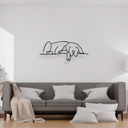 Chien Dormant (Décoration Murale en Métal)
