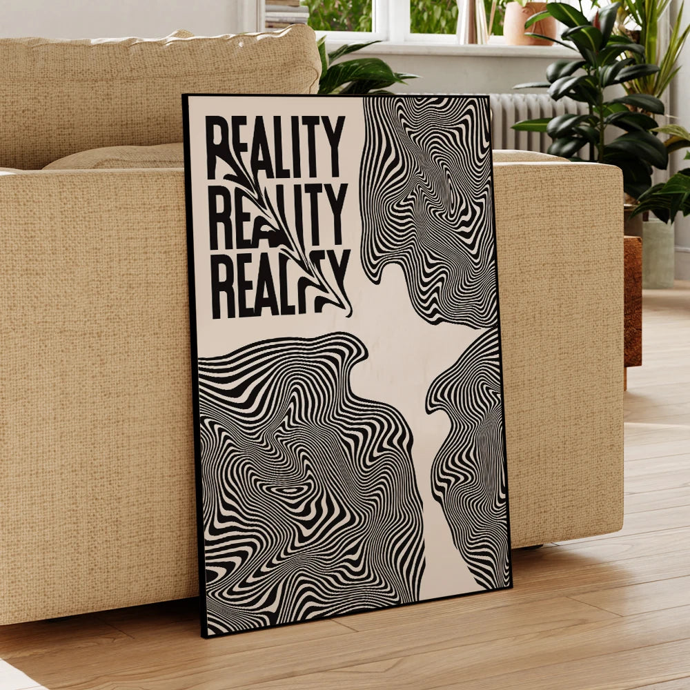 Affiche Psychédélique Rétro Y2K | Déco Murale Minimaliste & Tendance Avec et Sans Cadre