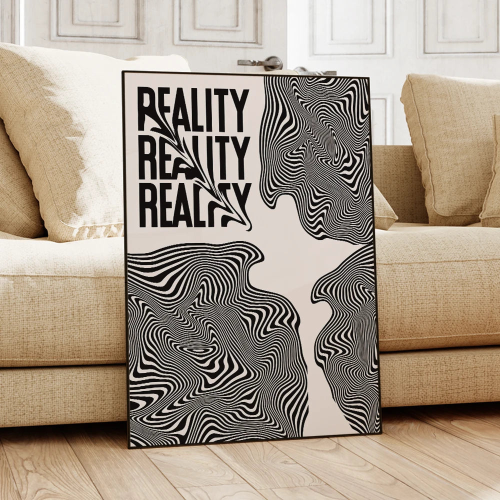 Affiche Psychédélique Rétro Y2K | Déco Murale Minimaliste & Tendance Avec et Sans Cadre