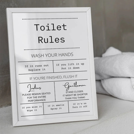 Règles des toilettes - Nu (Affiche)