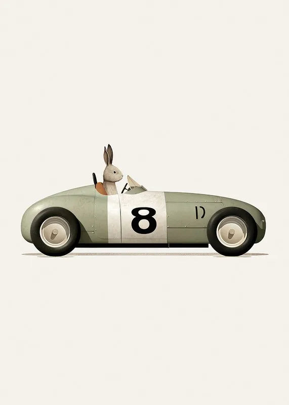 Affiche Animaux Rigolos en Voiture | Déco Murale pour Chambre d’Enfant 🦒🐻🐰
