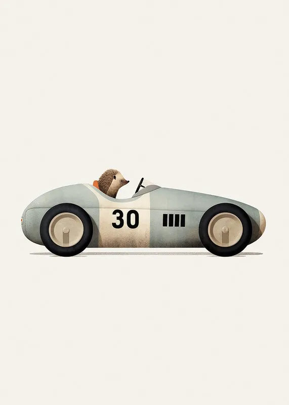Affiche Animaux Rigolos en Voiture | Déco Murale pour Chambre d’Enfant 🦒🐻🐰