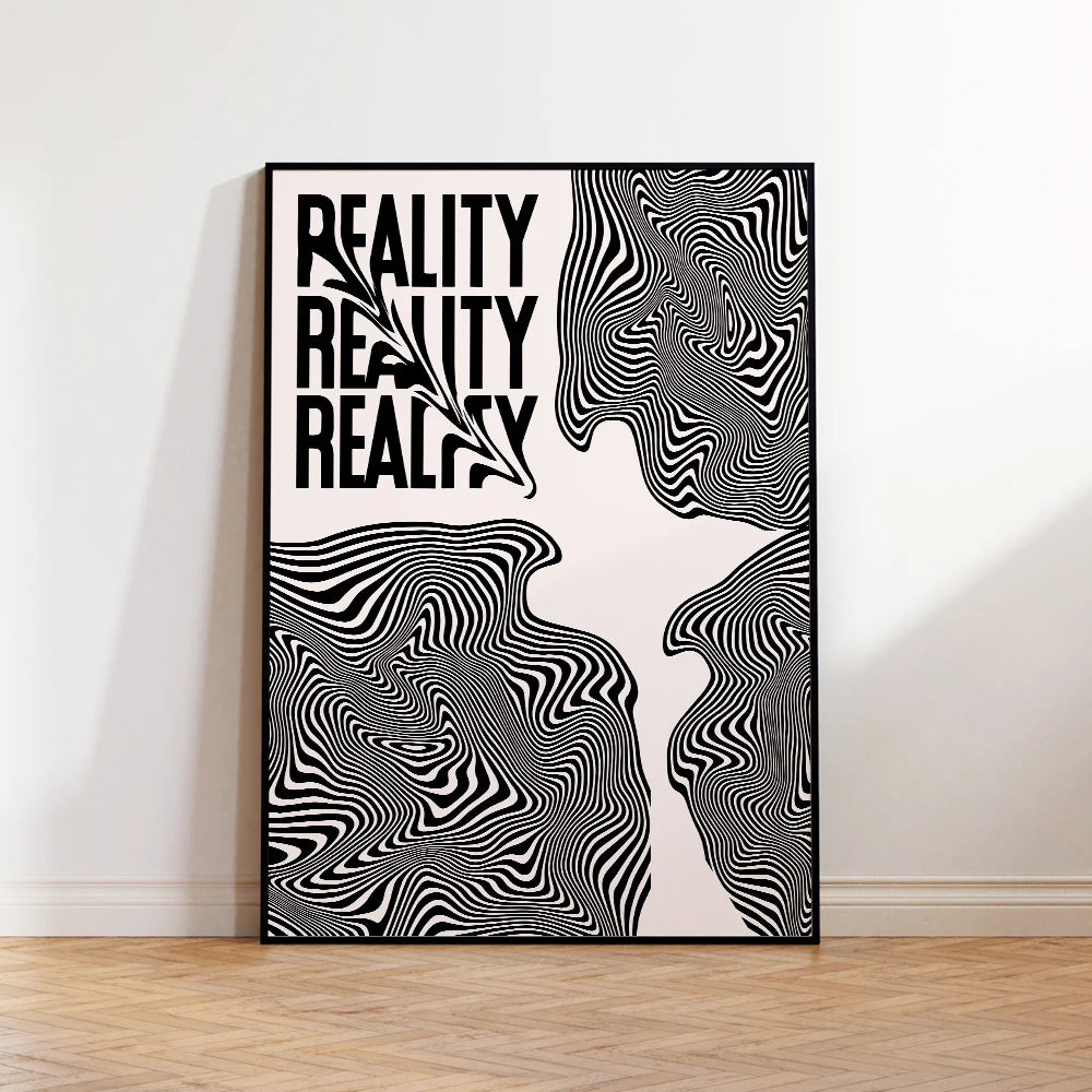 Affiche Psychédélique Rétro Y2K | Déco Murale Minimaliste & Tendance Avec et Sans Cadre