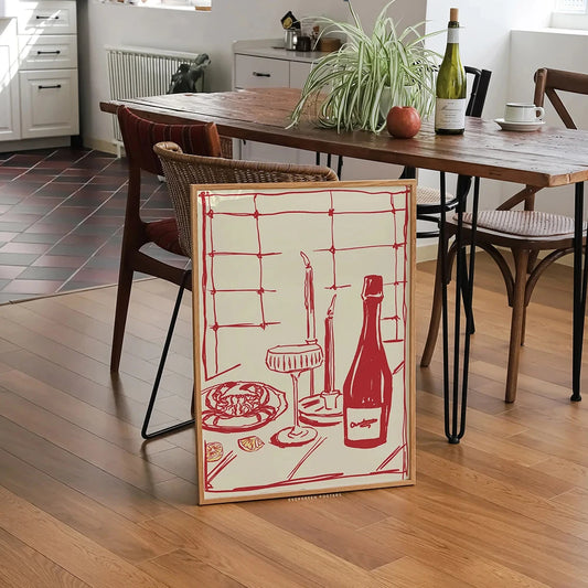 Vin et crabe - Cuisine moderne (Affiche)
