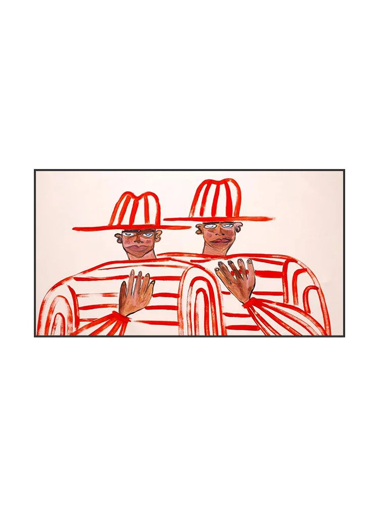 Affiche Moderne Rétro Rouge | Peinture Murale Artistique – Déco Intérieure
