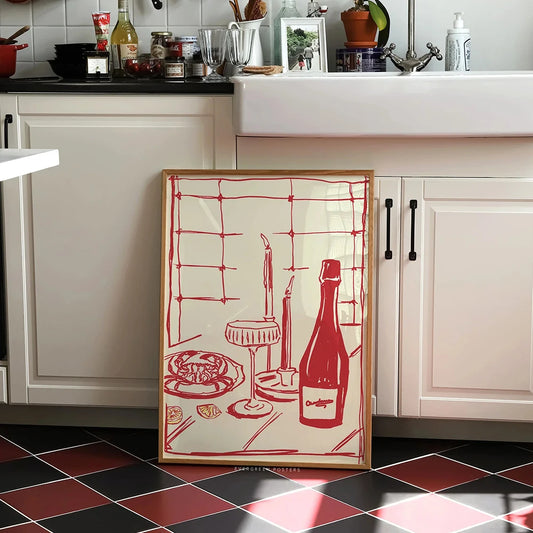 Vin et crabe - Cuisine moderne (Affiche)