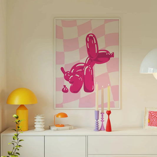 Chien ballon rose (Affiche)