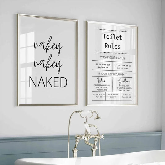 Règles des toilettes - Nu (Affiche)