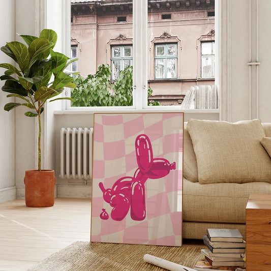 Chien ballon rose (Affiche)