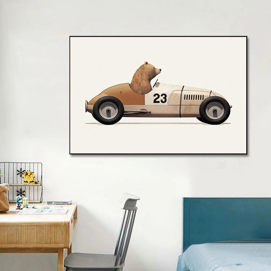 Affiche Animaux Rigolos en Voiture | Déco Murale pour Chambre d’Enfant 🦒🐻🐰