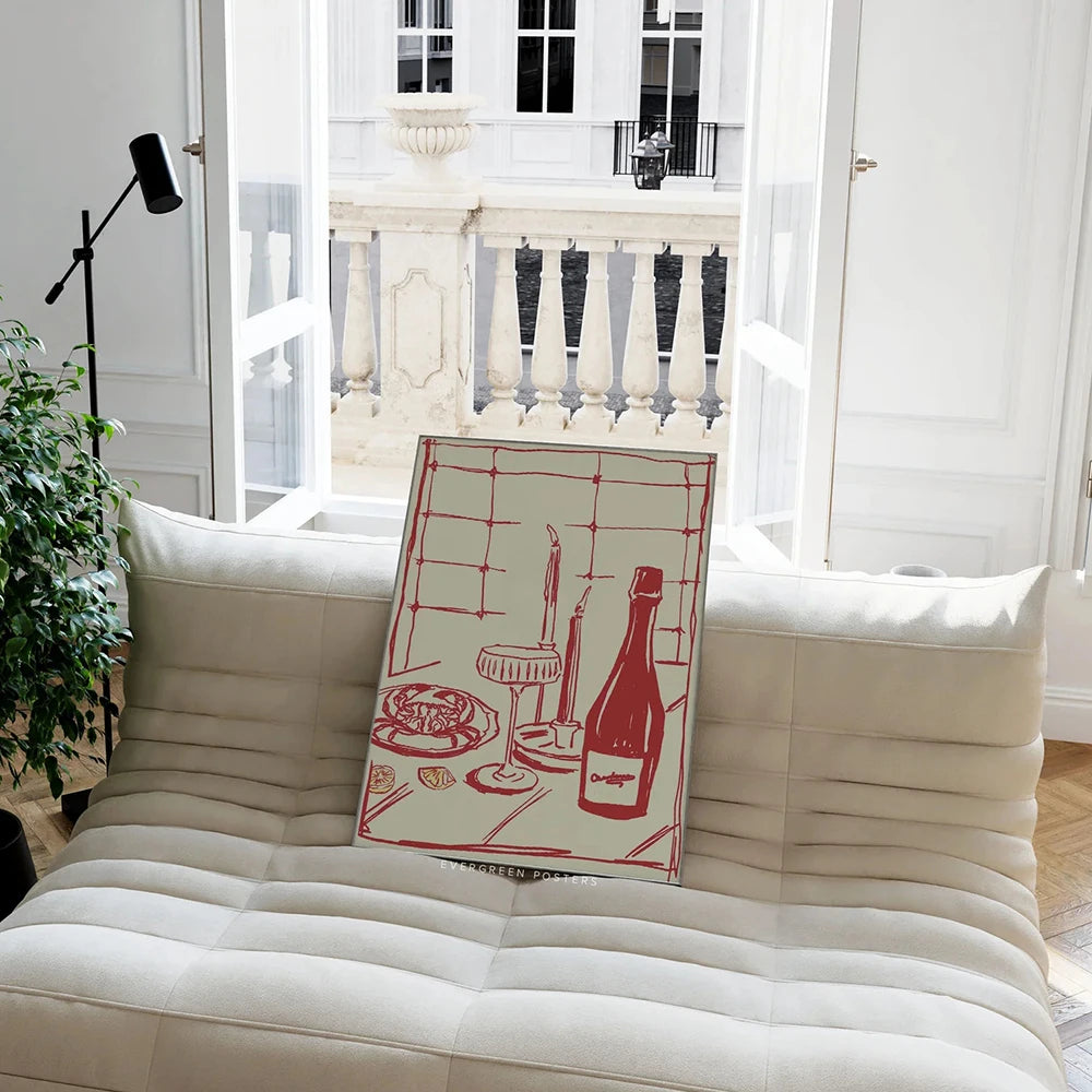 Vin et crabe - Cuisine moderne (Affiche)