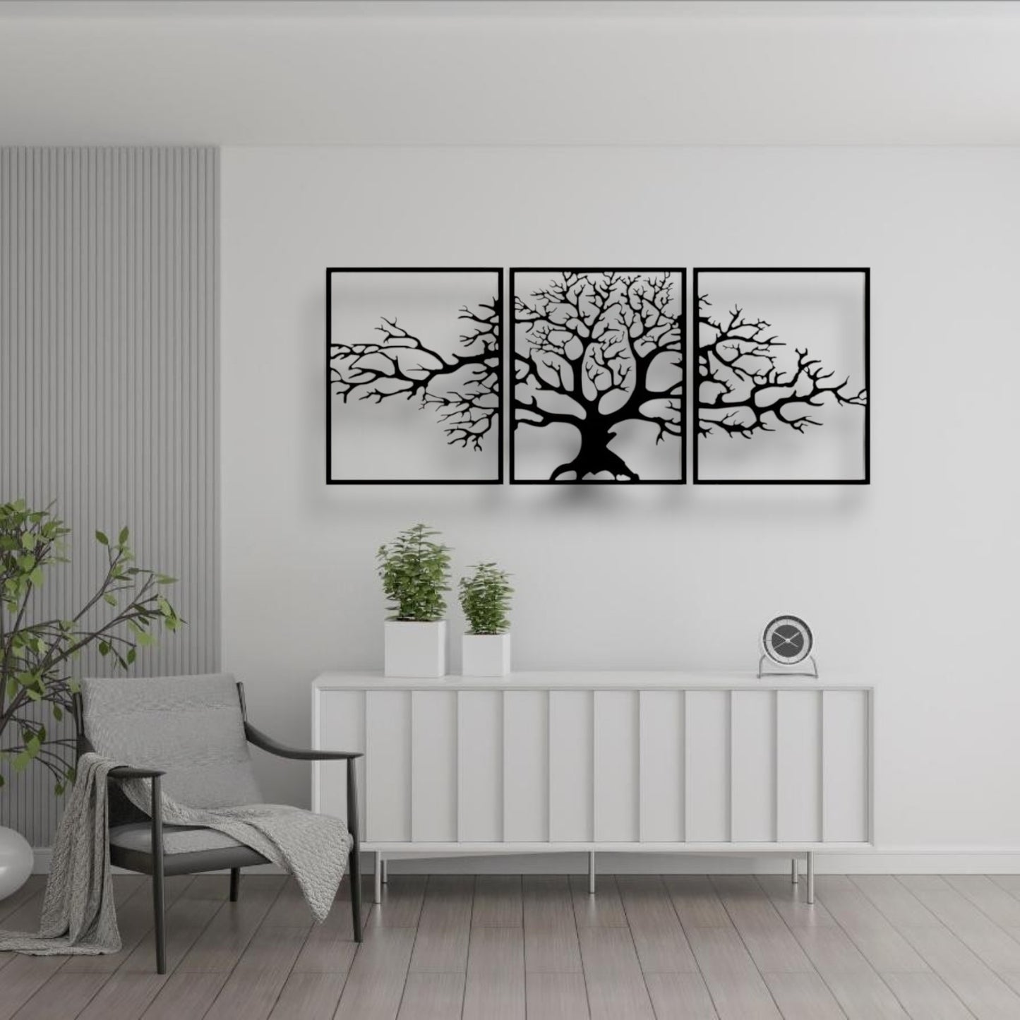 Élégance Triptyque (Décoration Murale en Métal)