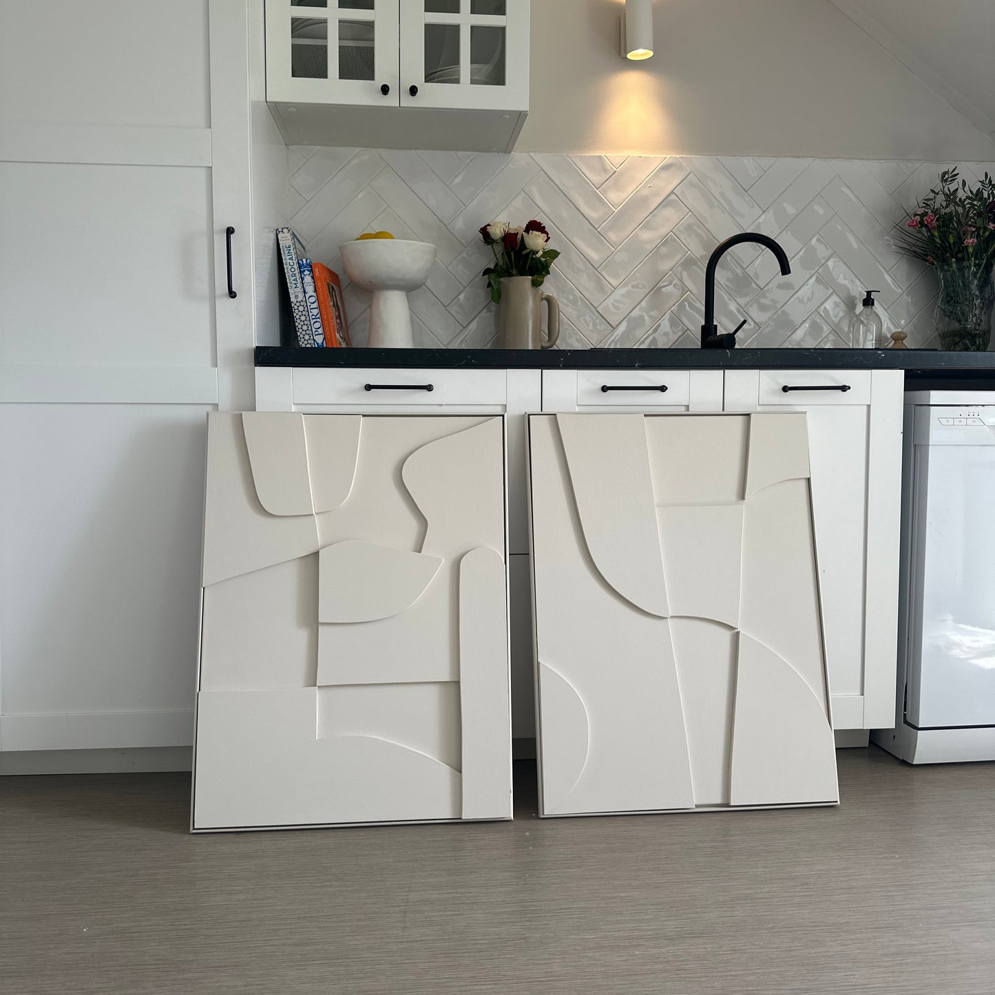 DUO Sienne & Samara - Tableaux en relief 3D - Lot de 2