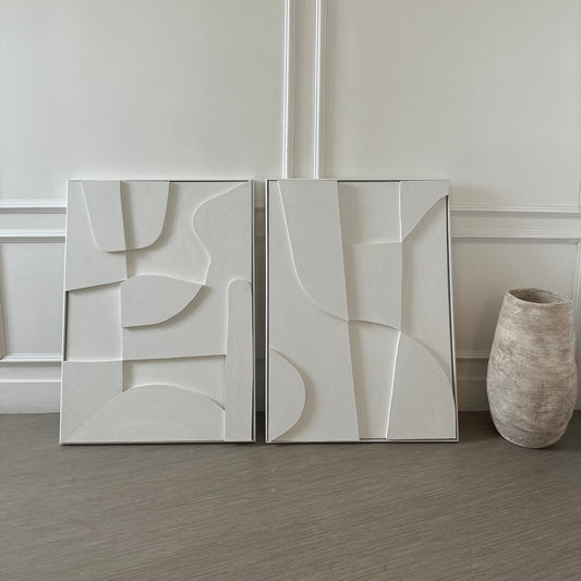 DUO Sienne & Samara - Tableaux en relief 3D - Lot de 2